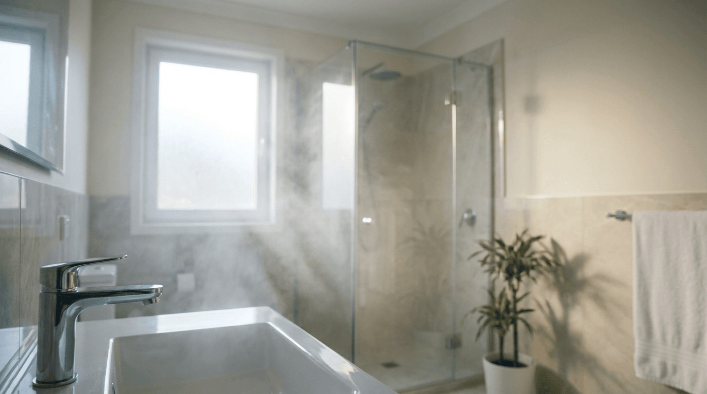 Compact guest bathroom with white tile and pedestal sink